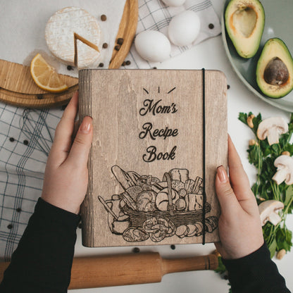 Beautiful Moms Recipe Book in wood